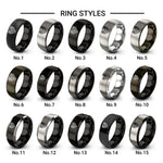 chevron caution stripes design tungsten ring styles in grey