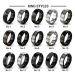 combination square design tungsten ring styles in black & silver