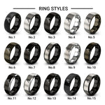delimber design tungsten ring styles in gunmetal & black