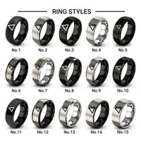 delta design tungsten ring styles in black