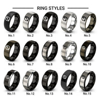 diameter symbol design tungsten ring styles in gunmetal & black