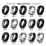 ekg heartbeat line design tungsten ring styles in black & gray