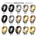 empty tomb sunrise design tungsten ring styles in rose gold