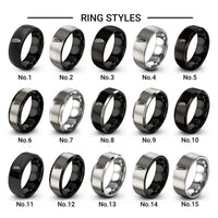 feather design tungsten ring styles in black