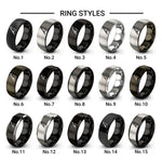fishing rod design tungsten ring styles in black & grey