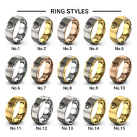 flag heart design tungsten ring styles in gold & grey