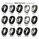 flat four boxer design tungsten ring styles in black