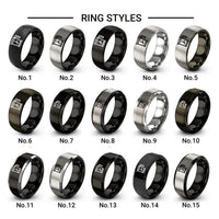 flour sifter design tungsten ring styles in black & grey