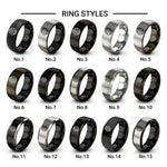 globe grid design tungsten ring styles in black