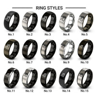 handheld planer design tungsten ring styles in black & grey