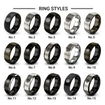 jet turbine fan design tungsten ring styles in gunmetal & black