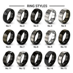 map pin design tungsten ring styles in gunmetal & black