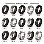minimal bot face design tungsten ring styles in gray