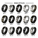 motorcycle boots design tungsten ring styles in black & silver