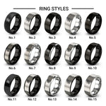 olive branch design tungsten ring styles in black & gray