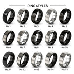 pine tree design tungsten ring styles in black & grey