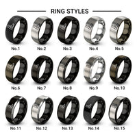 racing boots design tungsten ring styles in black & silver