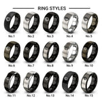 rally stopwatches design tungsten ring styles in black & gray