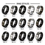 sacred heart design tungsten ring styles in black & gray