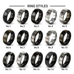 smoke detector design tungsten ring styles in black & silver