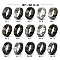 smoke detector design tungsten ring styles in black & silver