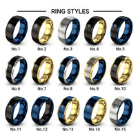 sparkler design tungsten ring styles in gold & blue & grey