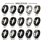 spider web border design tungsten ring styles in black & gray