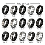 star design tungsten ring styles in black & gray