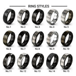 switchback trail icon design tungsten ring styles in black & silver