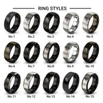 time trial rider design tungsten ring styles in black & grey