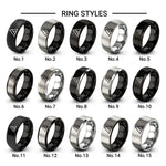 triangle design tungsten ring styles in black