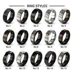 try square design tungsten ring styles in black & grey