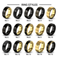 ship bell rope design tungsten ring styles in black