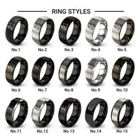 ice fisher design tungsten ring styles in black & silver