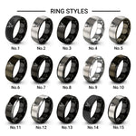 mule deer buck design tungsten ring styles in black