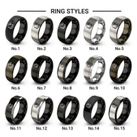 bald eagle design tungsten ring styles in black & grey