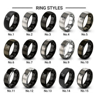 route flag design tungsten ring styles in black & grey