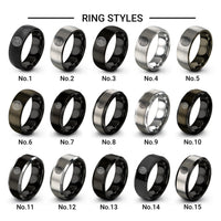 valley circle design tungsten ring styles in black & silver
