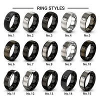 arch double line design tungsten ring styles in black & grey