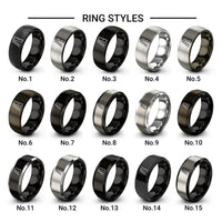 rear ladder design tungsten ring styles in black & gray