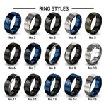 solar panel design tungsten ring styles in black