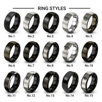 tire imprint design tungsten ring styles in black & gray