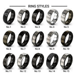 stone stack design tungsten ring styles in black