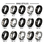 arrow circle design tungsten ring styles in black & gray