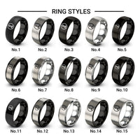 arrow circle design tungsten ring styles in black & gray