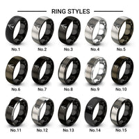 tripod pot design tungsten ring styles in black
