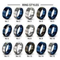 oxygen gauge design tungsten ring styles in blue & grey