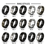pause circle design tungsten ring styles in black & gray