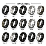 wood block mallet design tungsten ring styles in black