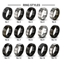 conga drum design tungsten ring styles in black & gray